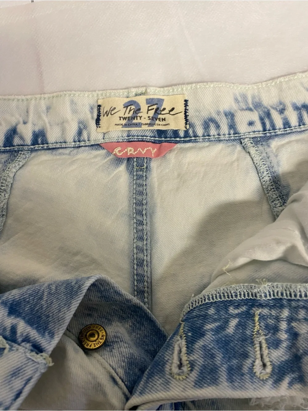 We The Free Light Blue Distressed Frayed Hem Jean Shorts